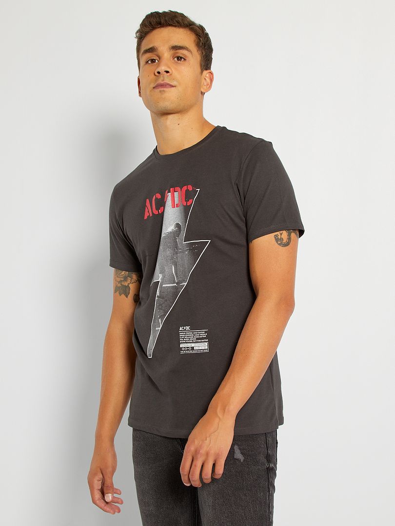 AC/DC-T-shirt donkergrijs - Kiabi