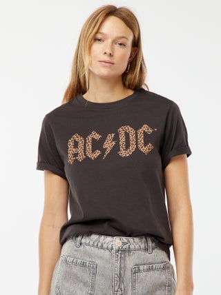 ACDC-T-shirt met korte mouw en ronde hals