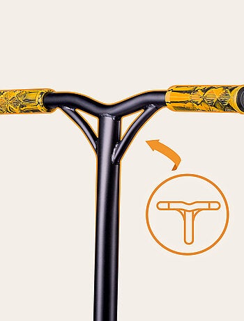 Acrobatische step - LIONELO Whizz - Breed stuur - ABEC-9-lagers - Zwart