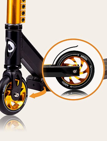 Acrobatische step - LIONELO Whizz - Breed stuur - ABEC-9-lagers - Zwart