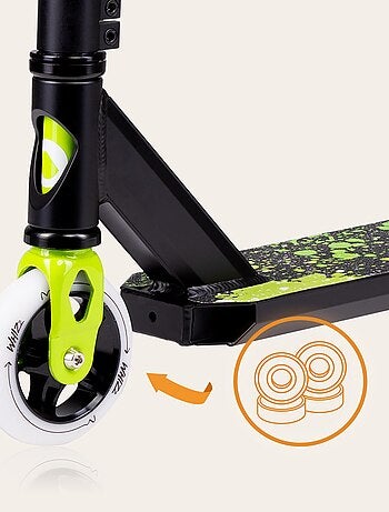 Acrobatische step - LIONELO Whizz - Breed stuur - ABEC-9-lagers - Zwart