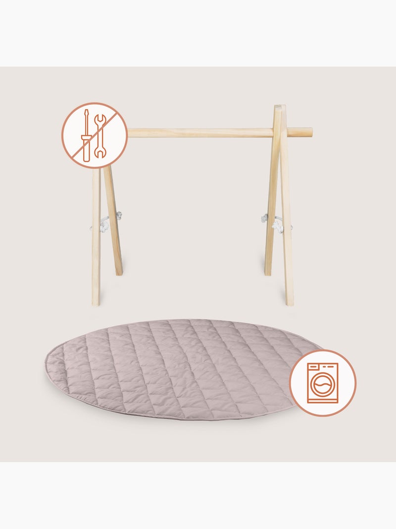 Activiteitenmat met houten baby gym LIONELO Anis Set – Opvouwbaar – Mat van 2 cm Multicolor - Kiabi