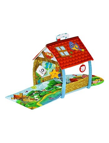 Activiteitenmat voor baby’s 2-in-1 LIONELO Agnes – Platte speelmat met bogen en speelmat met huisje