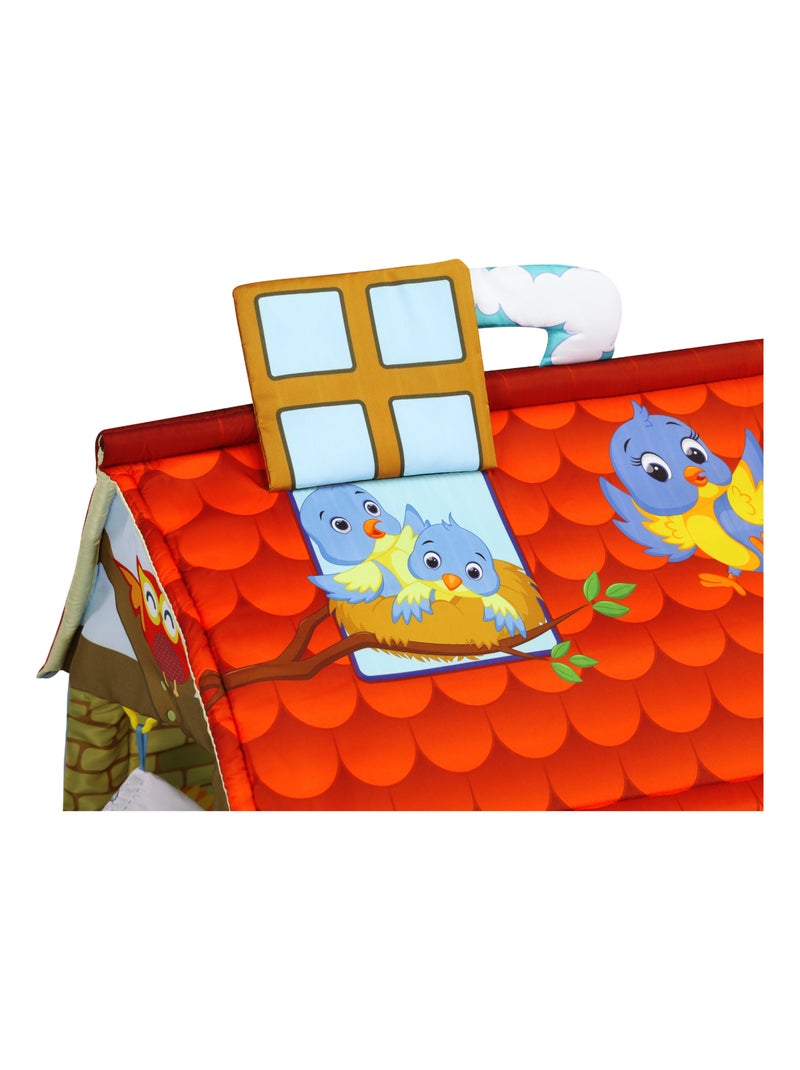 Activiteitenmat voor baby’s 2-in-1 LIONELO Agnes – Platte speelmat met bogen en speelmat met huisje Blauw Multikleur Blauw - Kiabi