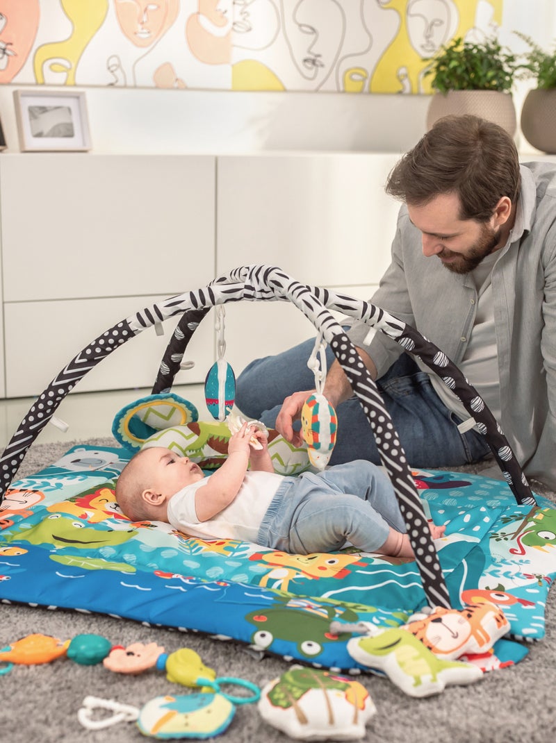 Activiteitenmat voor baby’s LIONELO Anika 2-in-1 – Box – 98x114 cm – Wasbaar – Interactief speelgoed Wit Multikleur Grijs - Kiabi