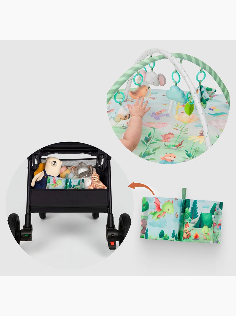 Activiteitenmat voor baby’s LIONELO Inga 2-in-1 – Box – Wasbaar – Interactief speelgoed Wit Groen Blauw - Kiabi