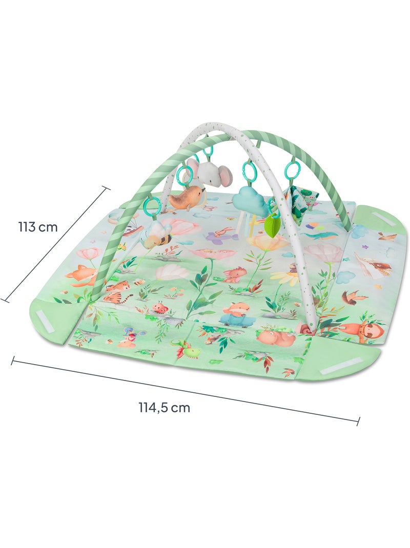 Activiteitenmat voor baby’s LIONELO Inga 2-in-1 – Box – Wasbaar – Interactief speelgoed Wit Groen Blauw - Kiabi