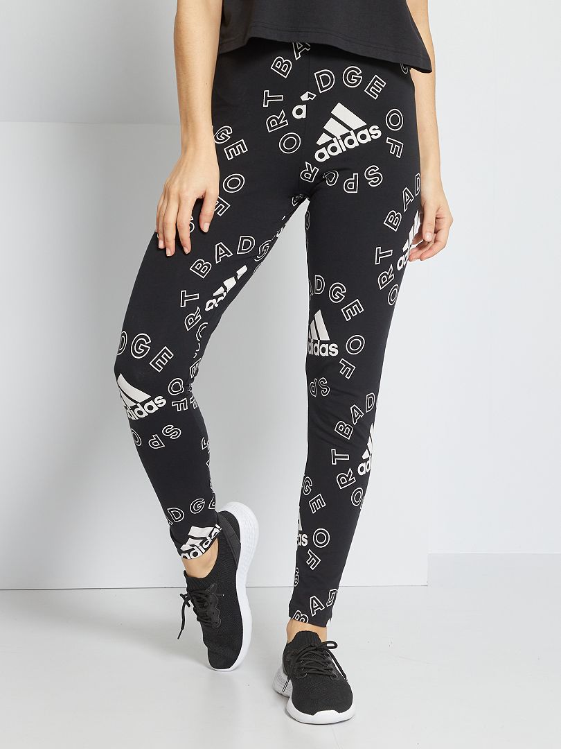 Adidas-legging met all-over print ZWART - Kiabi