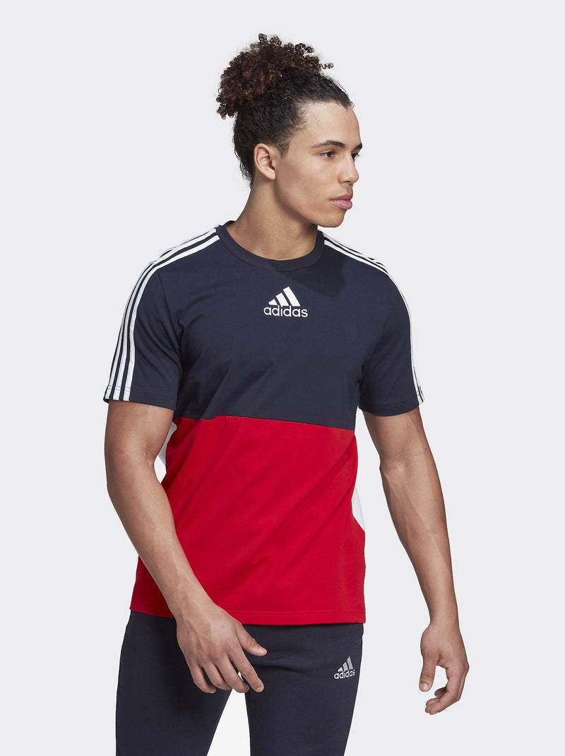 Adidas-T-shirt met colorblock-patroon ZWART - Kiabi