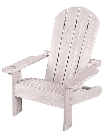 Adirondack-stoel voor kinderen van massief hout met bekerhouder 'Roba deck chair'