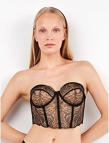 Afneembare bustier geborduurd kant