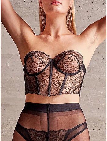Afneembare bustier geborduurd kant