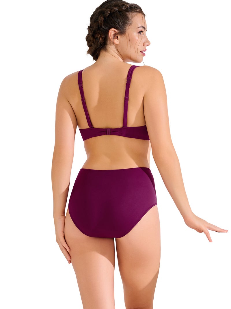 Afslankbikinitopje met hoge taille uvita Paars - Kiabi