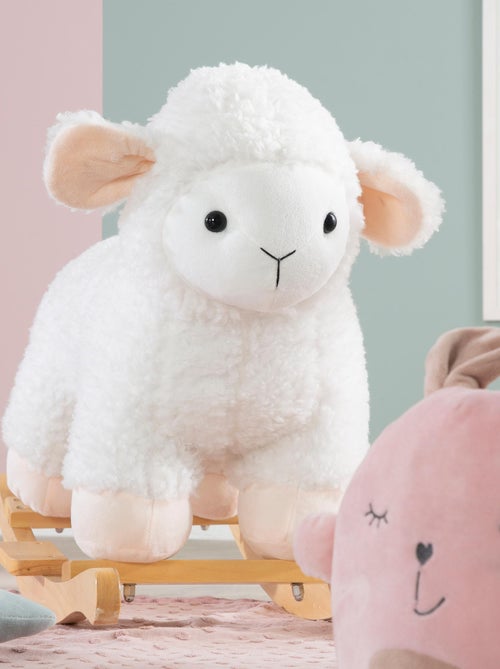 Agneau à bascule en bois massif et peluche - ROBA - Kiabi