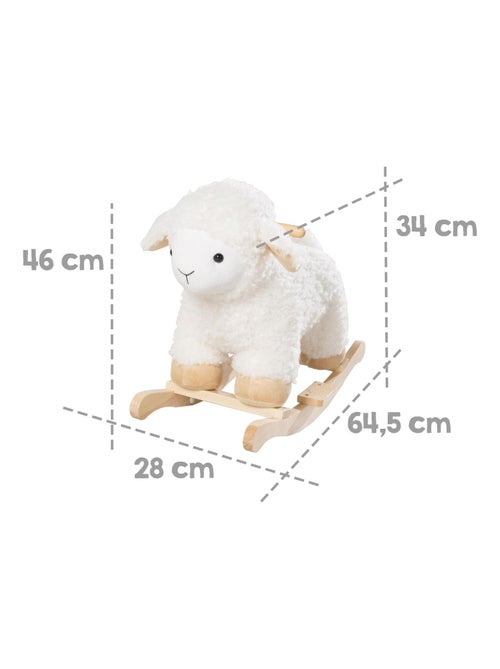 Agneau à bascule en bois massif et peluche - ROBA - Kiabi