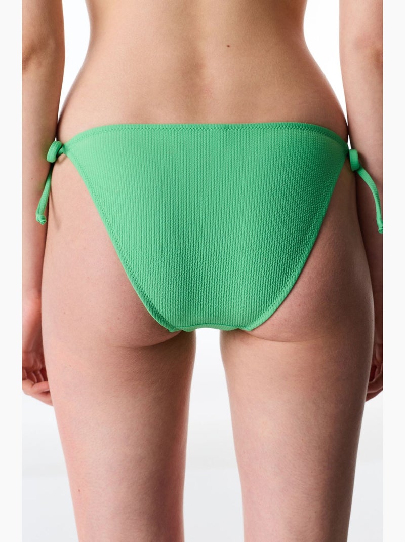 Aida bikinibroekje met middelhoge taille en structuur penti Muntgroen - Kiabi