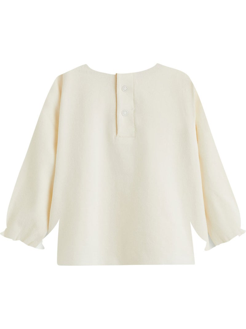 Aimée 2-pack baby T-shirts met lange mouwen Ecru - Kiabi