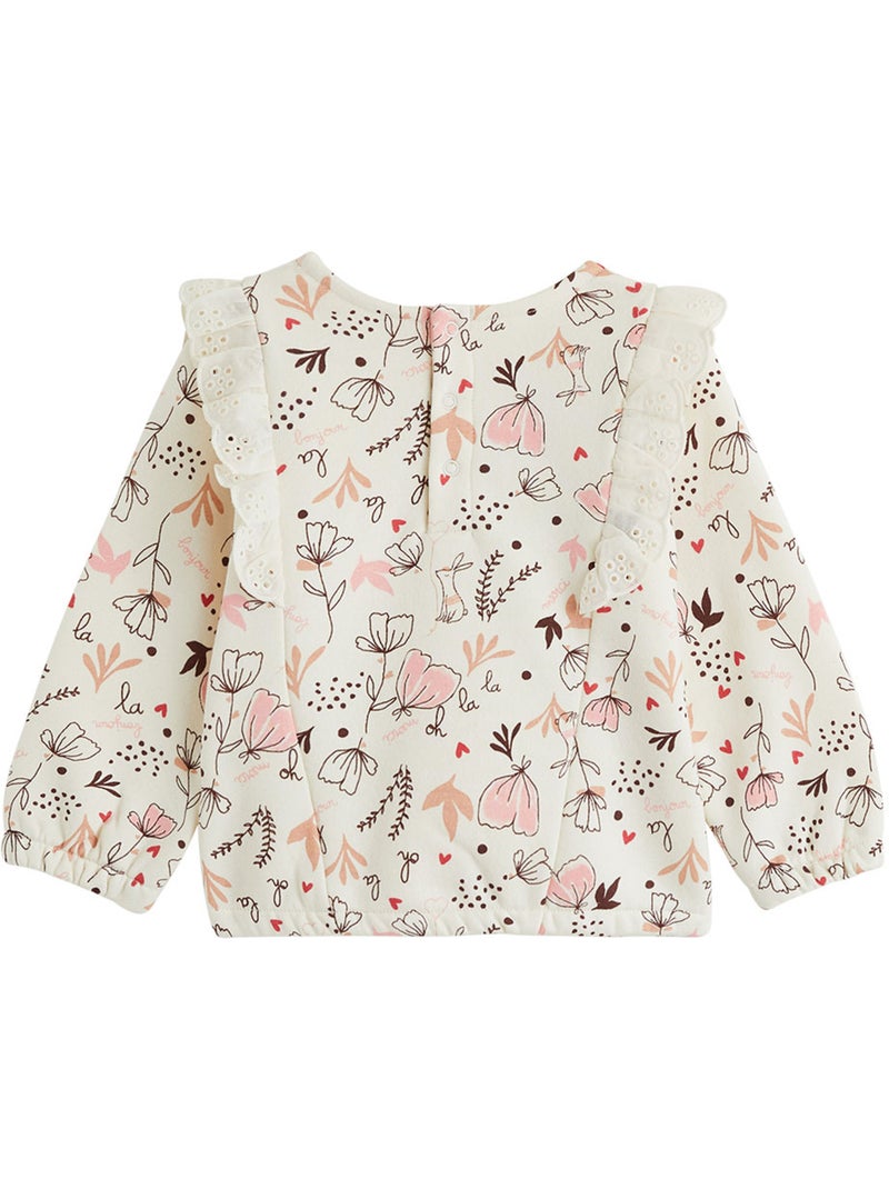 Aimée baby fleece sweatshirt Ecru - Kiabi