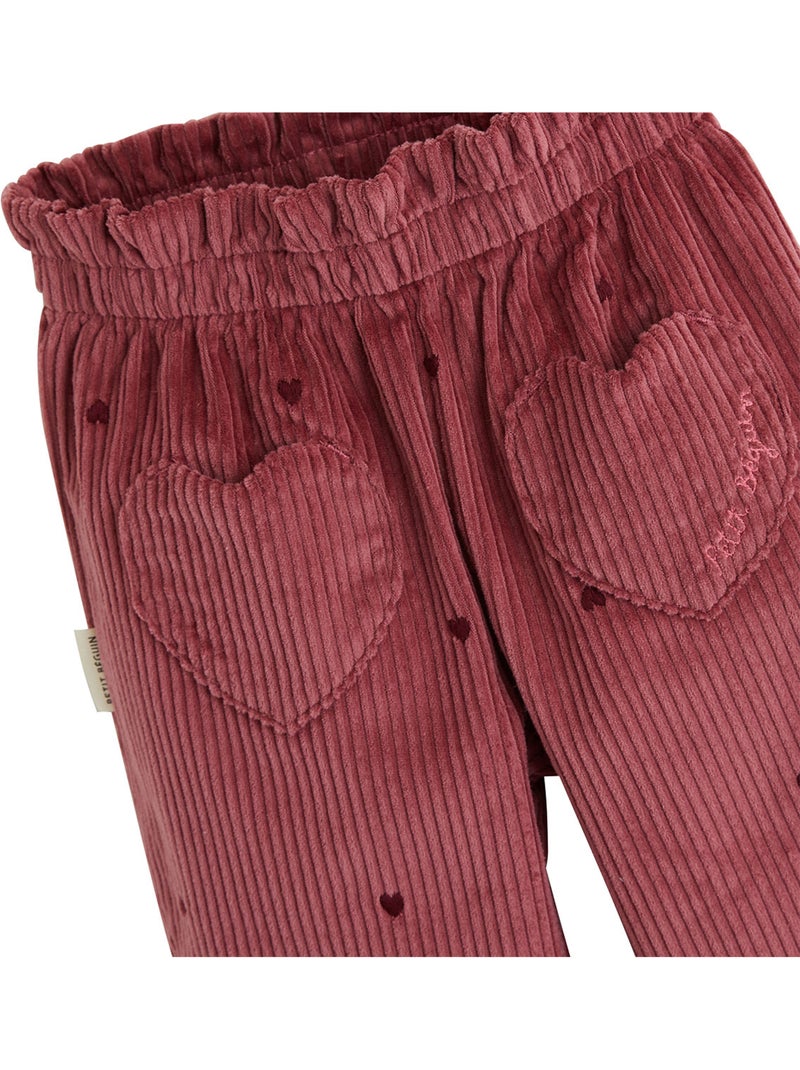 Aimée kindercorduroy broek Bordeauxrood - Kiabi