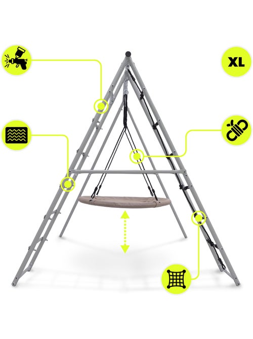 Aire de jeux jardin xl hypermotion- nid-de-cigogne 100cm & filet à grimper 180kg - Kiabi