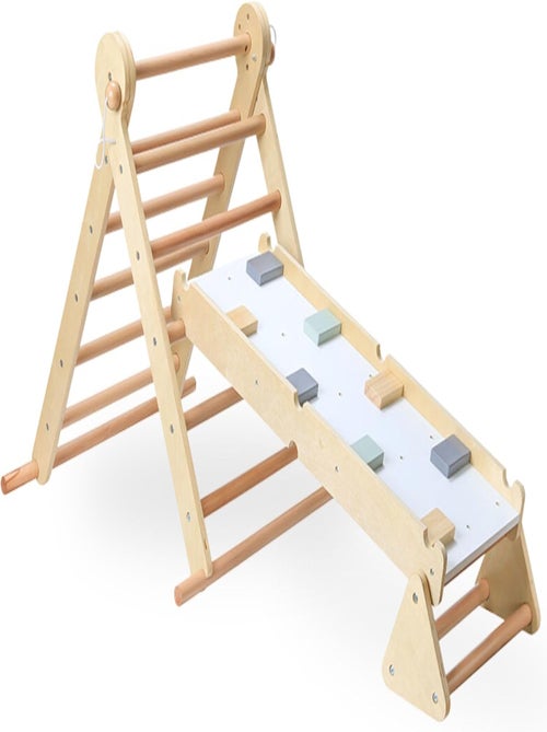 Aire de jeux montessori bois échelle et triangle mamabrum - Kiabi Aire de jeux montessori bois échelle et triangle mamabrum - Kiabi