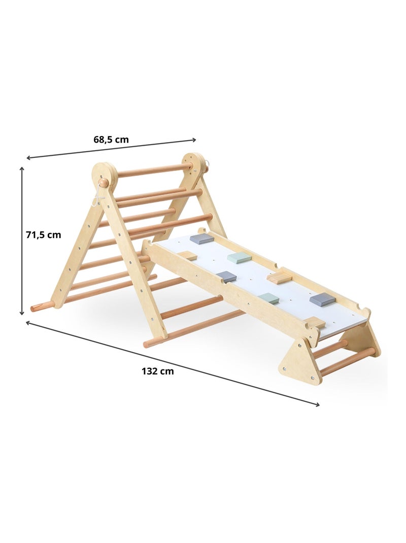 Aire de jeux montessori bois échelle et triangle mamabrum N/A - Kiabi