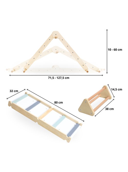Aire de jeux montessori bois échelle et triangle mamabrum - Kiabi Aire de jeux montessori bois échelle et triangle mamabrum - Kiabi