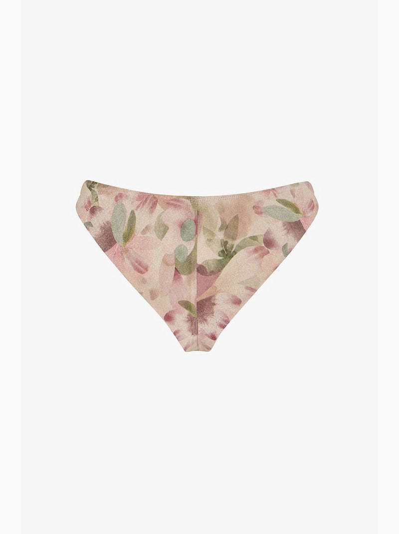 Aires extra super bloemen, glinsterende bikinibroekje met middelhoge taille penti Roze/Groen - Kiabi