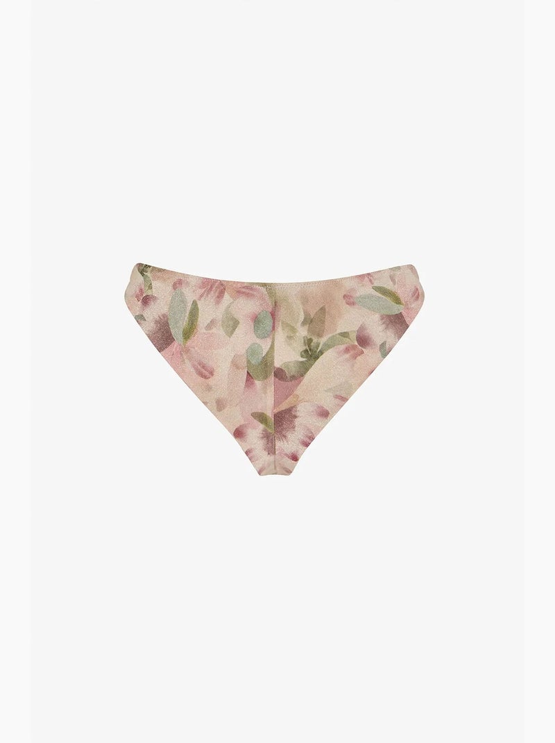 Aires extra super bloemen, glinsterende bikinibroekje met middelhoge taille penti Roze/Groen - Kiabi