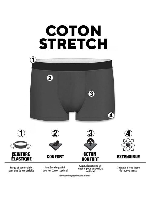 AIRNESS 5-pack katoenen boxershorts voor heren met gekleurde taillebanden (startpakket) - Kiabi AIRNESS 5-pack katoenen boxershorts voor heren met gekleurde taillebanden (startpakket) - Kiabi