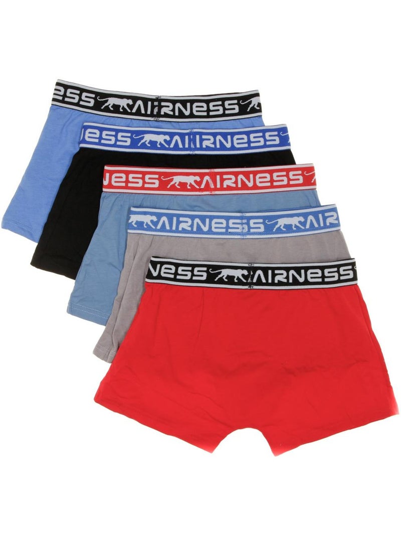 Airness jongensboxershorts, 5-pack, blauw/rood Blauw - Kiabi
