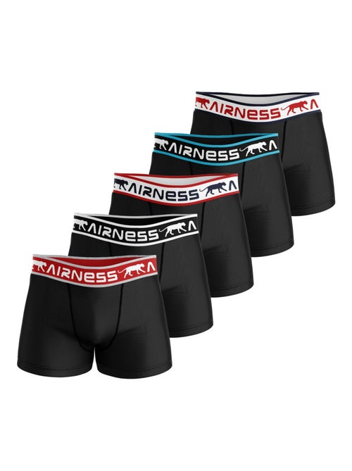 AIRNESS Lot de 5 boxers homme en coton ceintures colorées Starter Airness - Kiabi AIRNESS Lot de 5 boxers homme en coton ceintures colorées Starter Airness - Kiabi