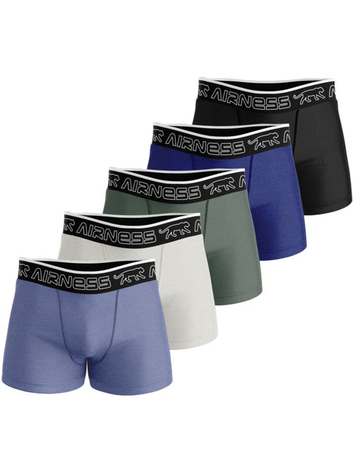 Airness lot de 5 boxers homme en coton colorés starter airness - Kiabi Airness lot de 5 boxers homme en coton colorés starter airness - Kiabi