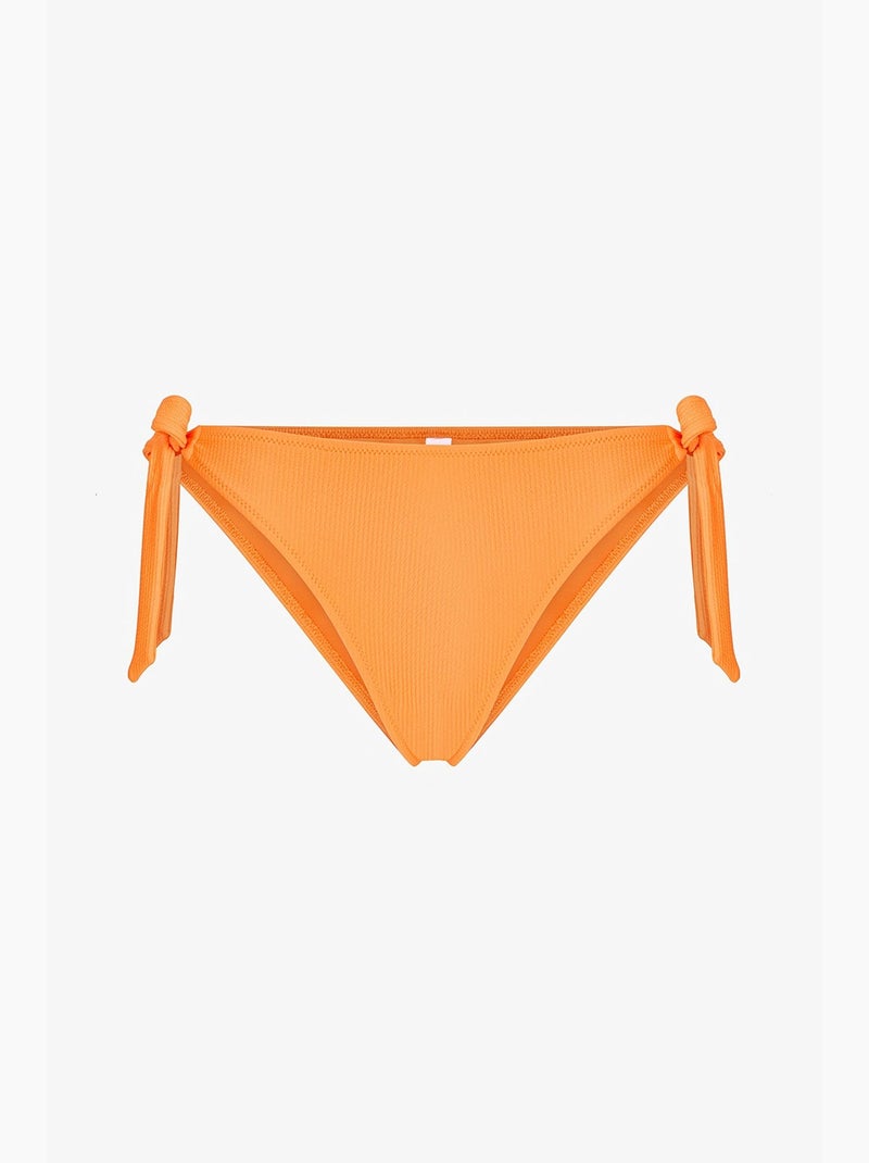 Aisha bikinibroekje met structuur en middelhoge taille penti Oranje - Kiabi