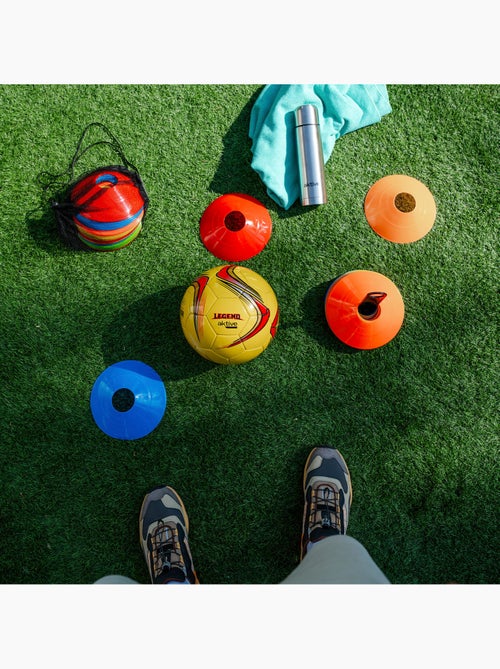 Aktive ballon de football en cuir synthétique taille 5 avec coutures renforcées - Kiabi