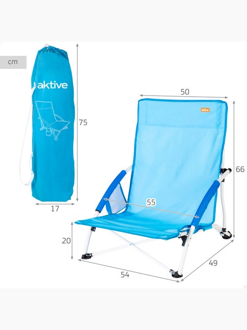 Aktive beach chaise de plage pliante 50x49x66 cm - Kiabi Aktive beach chaise de plage pliante 50x49x66 cm - Kiabi