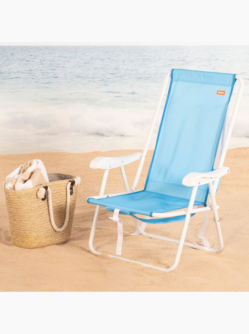 Aktive beach sac à dos pliable pour chaise de plage avec poche 44x40x81 cm Bleu - Kiabi