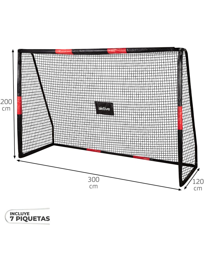 Aktive but de football 300x120x200 cm structure avec protection, filet et piquets N/A - Kiabi