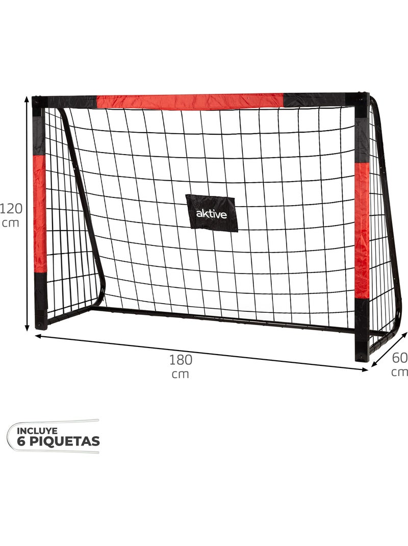 Aktive but de football en acier 180x60x120 cm avec filet robuste et 6 piquets N/A - Kiabi