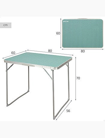 Aktive camping table de camping pliante 80x60x70 cm