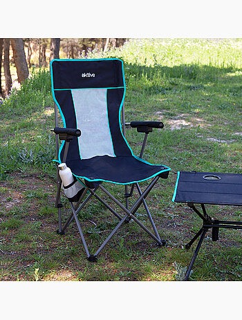 Aktive chaise de camping pliante 48x48x102 cm avec dossier en filet