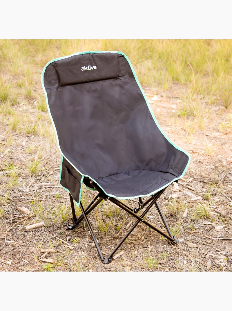 Aktive chaise de camping pliante 55 x 45 x 90 cm avec sac de transport Noir - Kiabi