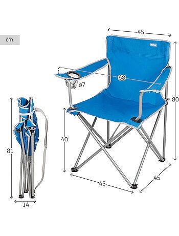 Aktive chaise de camping pliante avec porte-gobelet