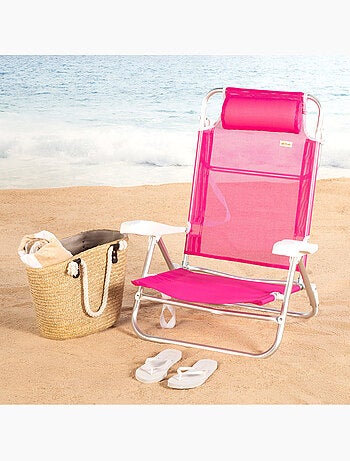 Aktive chaise de plage basse multiposition 47x49x82 cm