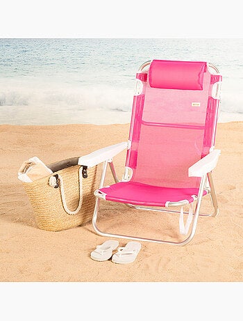 Aktive chaise de plage basse multiposition 48x46x84 cm