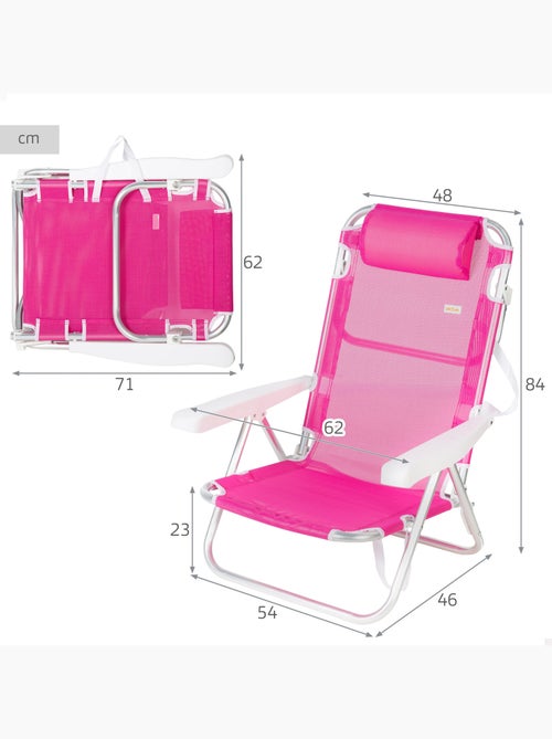 Aktive chaise de plage basse multiposition 48x46x84 cm - Kiabi