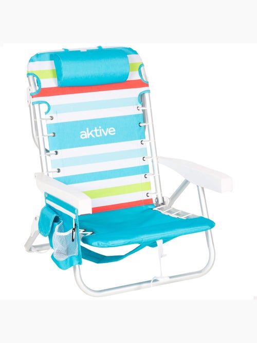 Aktive chaise de plage basse multiposition 50x53x77 cm avec glacière et poches - Kiabi Aktive chaise de plage basse multiposition 50x53x77 cm avec glacière et poches - Kiabi