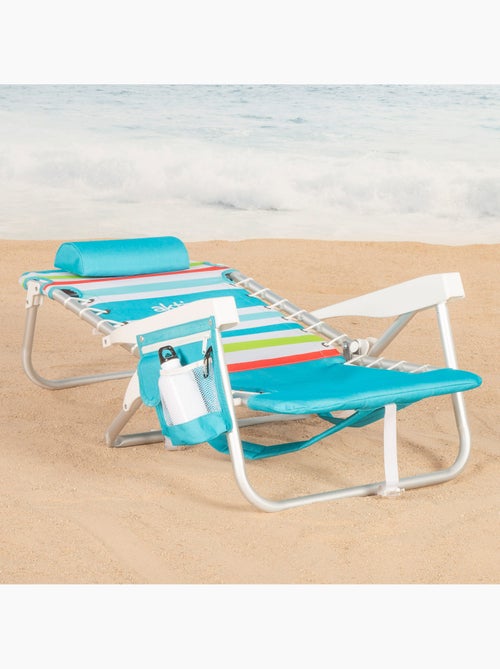 Aktive chaise de plage basse multiposition 50x53x77 cm avec glacière et poches - Kiabi Aktive chaise de plage basse multiposition 50x53x77 cm avec glacière et poches - Kiabi
