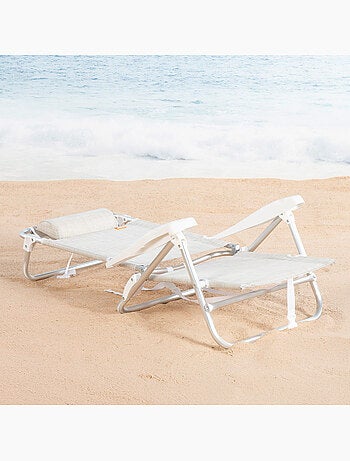Aktive chaise de plage basse multiposition ibiza 47x49x82 cm