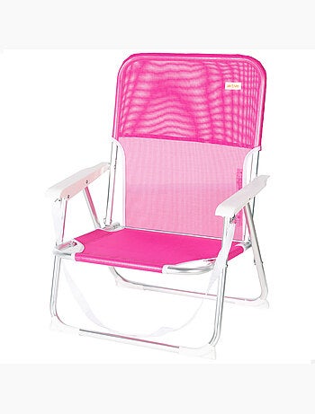 Aktive chaise de plage pliable 44x40x72 cm fuchsia avec poignée
